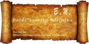 Balázsovits Mónika névjegykártya